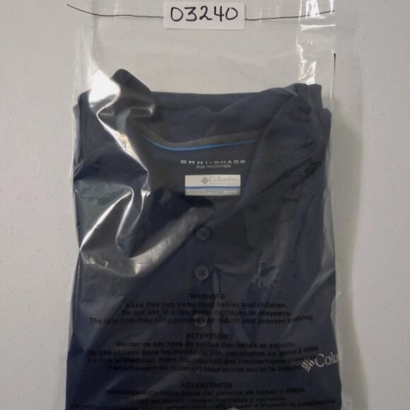 Columbia Mens Polo Shirt 2XL Navy Blue Omni Shade Sun Protection Outdoor Golf - Picture 8 of 8